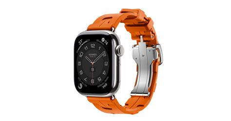 Buy Apple Watch Hermès Series 10 Gps Cellular 42mm Silver Titanium Case With Orange Kilim