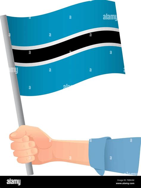 Botswana Flag In Hand Patriotic Background National Flag Of Botswana