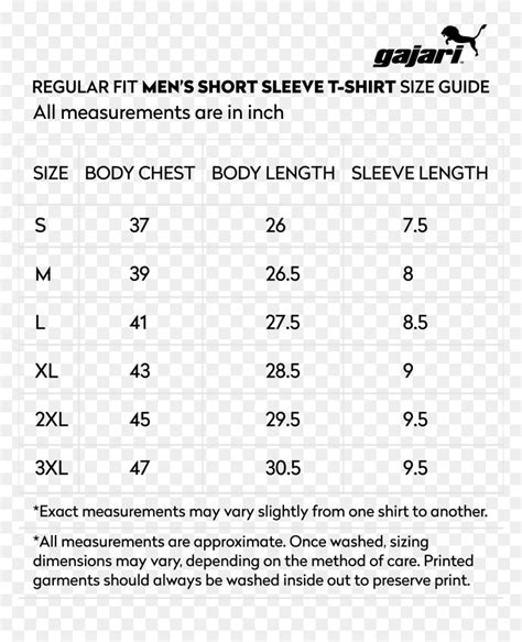 Indian Shirt Size Chart Men, HD Png Download - vhv