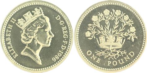 Großbritannien 1 Pfund 1986 Elisabeth II seit 1965 st min Kr MA Shops