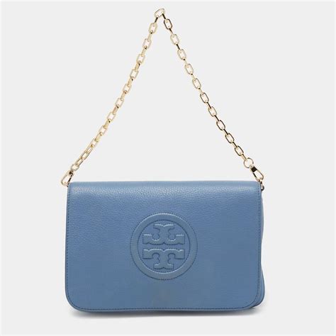 Tory Burch Blue Leather Reva Clutch Tory Burch | TLC