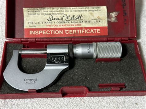 Starrett 216 Digital Micrometer Carbide 0 1 001 Original Box