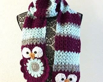 Crochet Owl Scarf Etsy