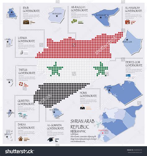 Dot Flag Map Syrian Arab Republic Stock Vector Royalty Free 252034273