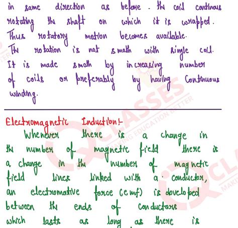 Electromagnetism Chapter Important Notes Class10 Icse