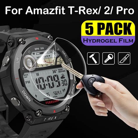 5 Buah Film Hidrogel TPU Untuk Amazfit T Rex 2 Pro Pelindung Layar