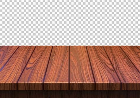 Premium PSD Wood Table Top Isolated On Transparent Background