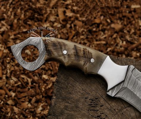 Custom Karambit Damascus Hunting Knife Hand Forged Damascus Bowie