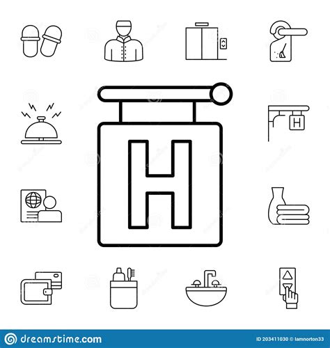 Icono De Vector Plano De Hotel En El Paquete De Servicios De Hotel