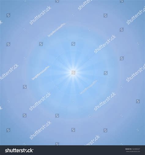 Blue Sky Glaring Sun Square Crop Stock Illustration 164380427