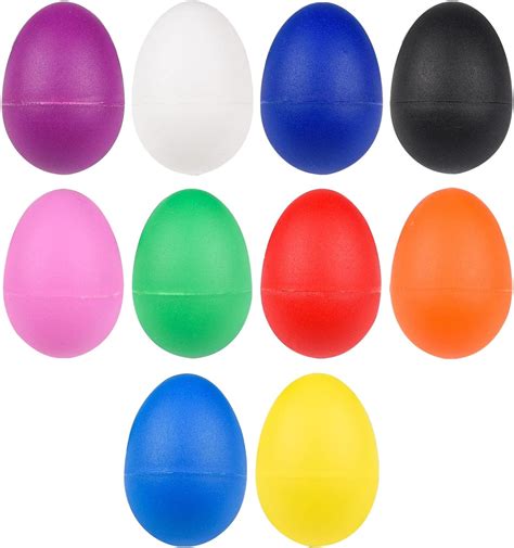 Aovna 20 Pieces Plastic Eggs Shakers Colorful Egg Maracas Percussion