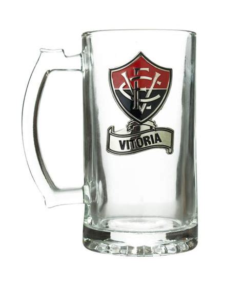 Caneca de Vidro Brasão Time Vitória 470 ml minas Canecas