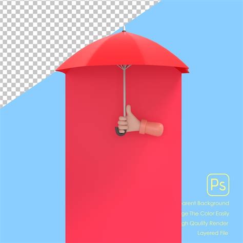 Mano Sujetando Elegante Paraguas Rojo Sobre Fondo Blanco Archivo Psd