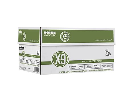 Boise X 9 Multi Use Printer Copy Paper White Ledger 11 X 17 2500 Sheets Per Case 20 Lb 92