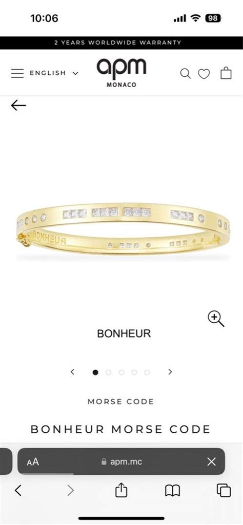 Apm Monaco Bonheur Morse Code Bangle Womens Fashion Jewelry