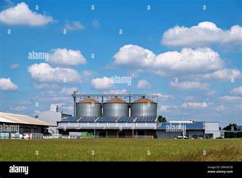 Silos Dargent Dans Une Usine De Transformation Agricole Pour La