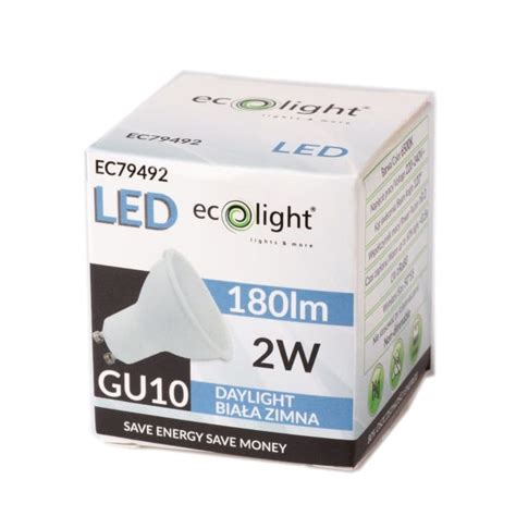 Żarówka Gu10 Led 2 0w 230v 120° 180lm Zimna 6500k Ecolight Sklepled