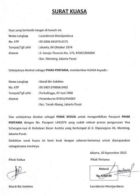 contoh surat kuasa penagihan hutang  koleksi gambar