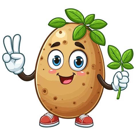 Premium Vector Funny Potato Cartoon Character Vector Illustration On