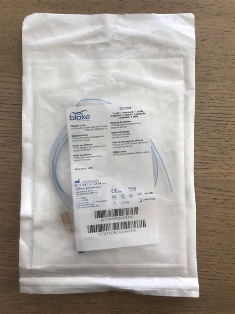 New ETHICON 2229 Silicone Drain 15Fr Round Hubless With 3/16in