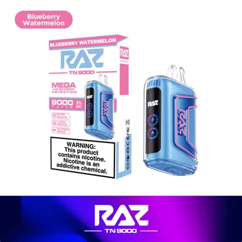 Raz 2 Tn9000 Disposable Vape 5 9000 Puffs Blueberry Watermelon