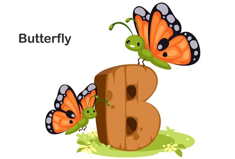 B for Butterfly 1236756 Vector Art at Vecteezy