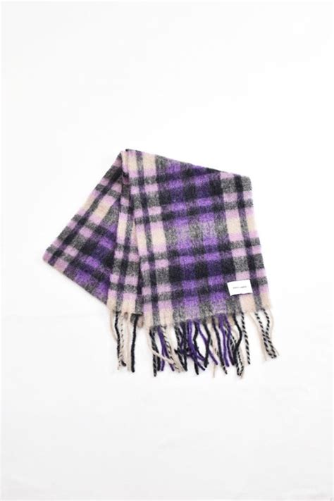 Henrik Vibskov Sliced Wool Scarf Purple Checks Unisex Kitoit Kiik