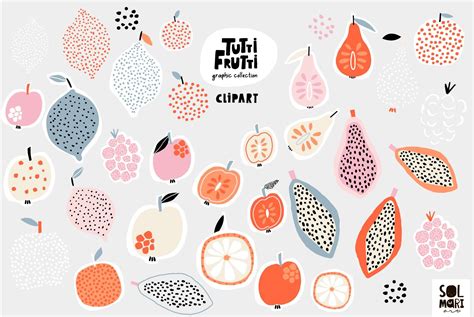 Tutti Frutti Graphic Collection Creative Market Unique Fonts Graphic