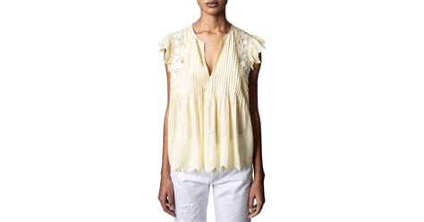 Zadig And Voltaire Tiara Tomboy Shirt In Natural Lyst