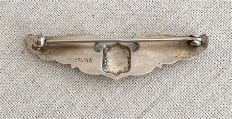 WWII Sterling Wings Pin Vintage Air Force Military Militaria Sterling