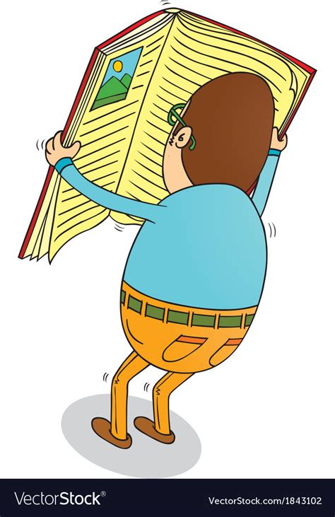 Man Reading Big Book Royalty Free Vector Image