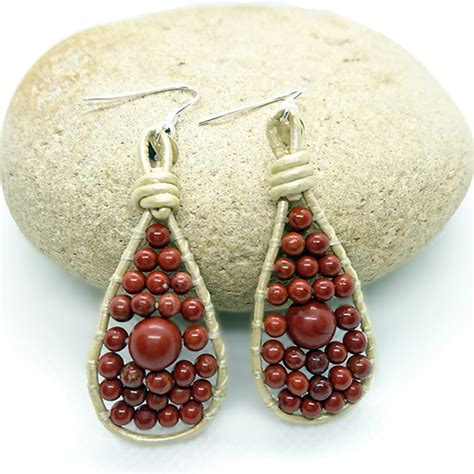 Boucles D Oreilles Jaspe Rouge Lithoth Rapie By S Alia Nitha