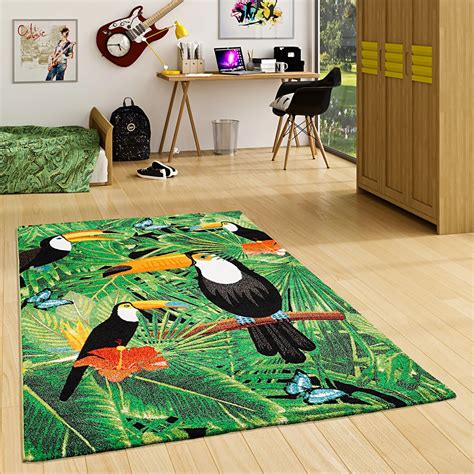 Pergamon Designer Teppich Faro Tropical Tukan Bunt 120x170cm Kaufen Bei Obi