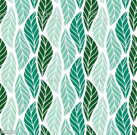 Vector Leaf Seamless Pattern Abstract Leaves Texture Stock Illustration