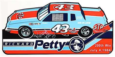 Richard Petty Signed 20x9 200th Win Metal Sign Pa Coa Pristine Auction