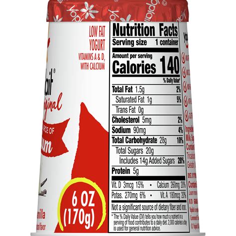 Yoplait Light Vanilla Nutrition Facts | Shelly Lighting