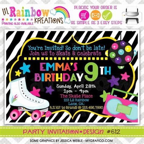 Free Printable Skating Party Invitations Example Document Template