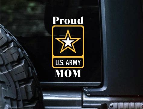 Proud Army Mom Vinyl Car Decal Military Mother Bumper