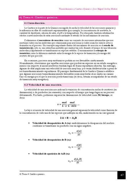 Wuolah Free Termodinámica Y Cinética Química Tema 4 Cinética Química Gulag Free Pdf