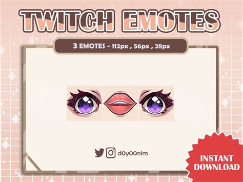 Twitch Meme Emote 3 Purple Eyes, Fair Skin Discord Emote Emotes for ...