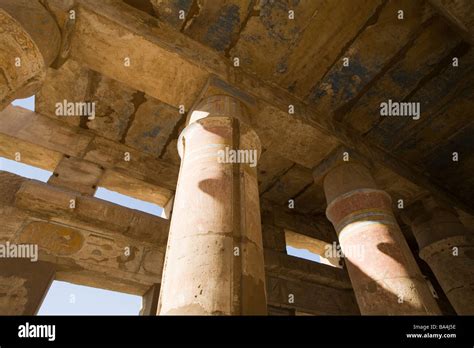 Painted Columns In The Akh Menou The Festival Hall Of Tuthmosis Iii