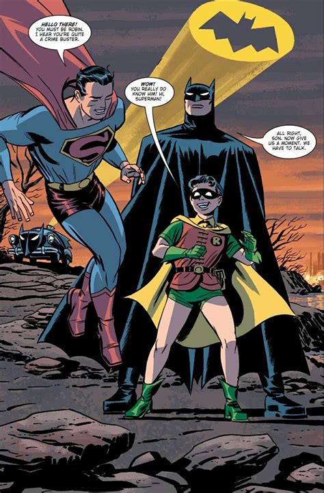 Superman And Batman With Fanboy Robin Art By Darwyn Cooke Dc Comics Artwork Comics Batman