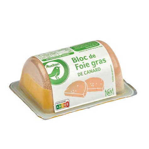 AUCHAN ESSENTIEL Bloc De Foie Gras De Canard 4 5 Parts 190g Pas Cher