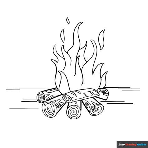 Fire Coloring Page | Easy Drawing Guides