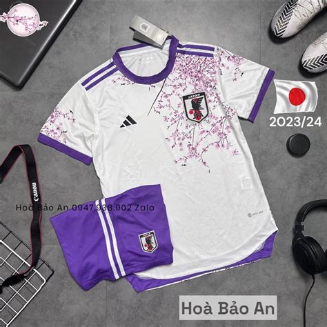 Set Football Suits Japanese Team Soccer Shirt 2023 White Cherry