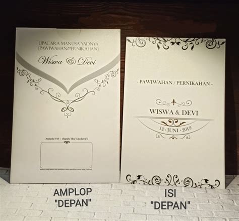 Undangan Softcover Lipat 2 Amplop Desain Kerajinan Tangan Lainnya