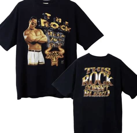 Vintage 90s Vintage Bootleg Wwf Wwe 1998 The Rock T Shirt Xl Grailed