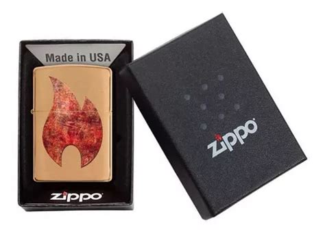 Isqueiro Zippo Dourado Rusty Flame Original Fluido Mercadolivre