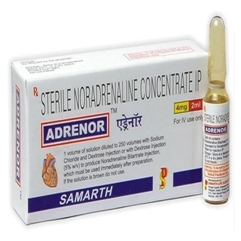 Norepinephrine Solution Adrenor Noradrenaline Injection Non