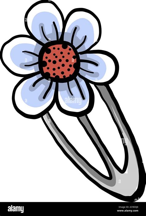 Flower Hairpin Illustration Vector On White Background Stock Vector